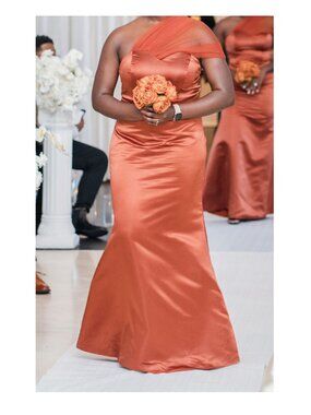 One-Shoulder Sleeveless Satin Dress